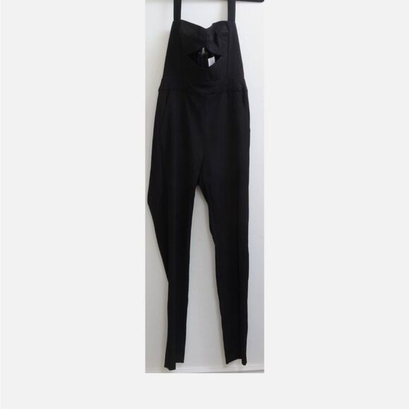 Michelle Mason Black Halter Jumpsuit with Cutout Details, US0 - Picture 6 of 15